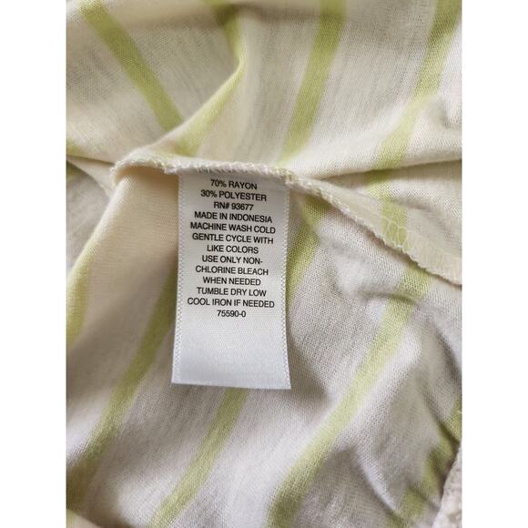 Ana A New Approach Knit Top Size Large XL Pear Striped Elastic Waist - Picture 10 of 11